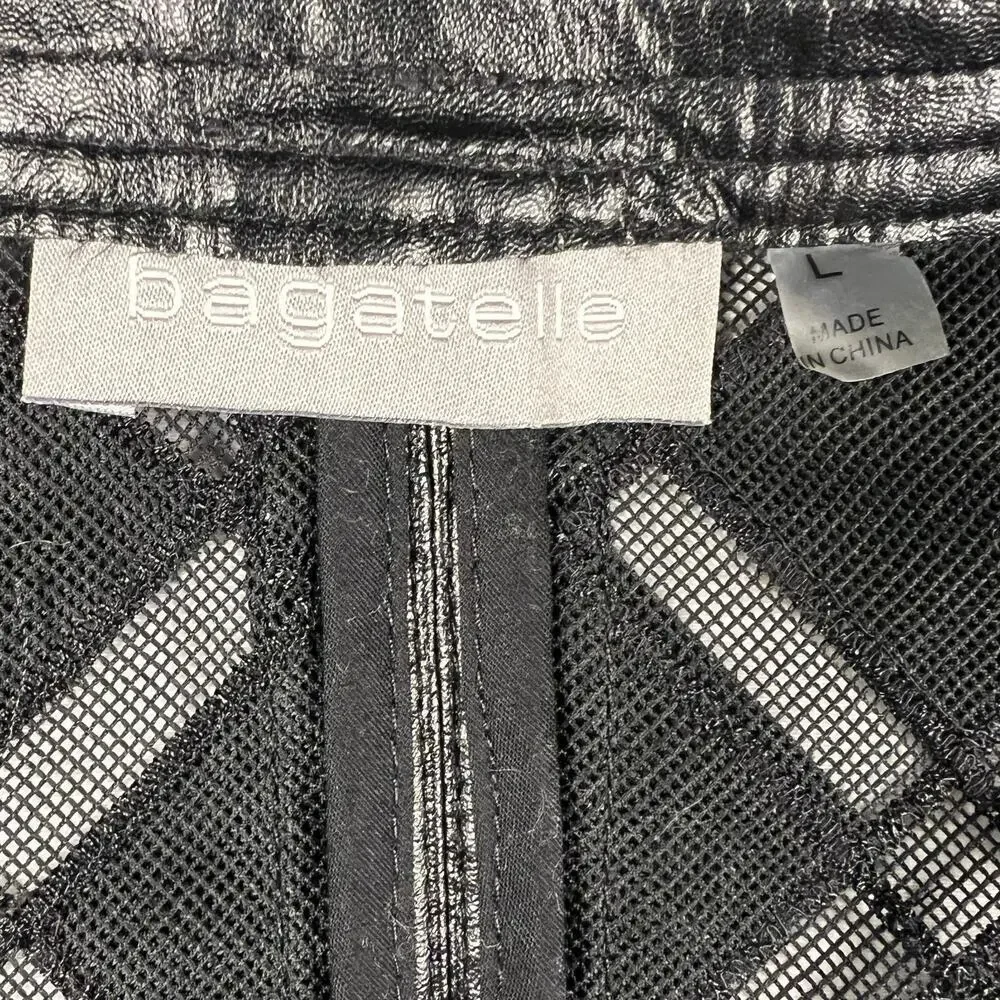 Bagatelle Faux Leather Vented Open Duster Jacket Black Size L